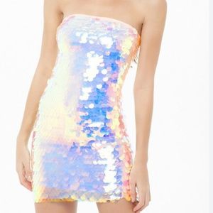 Iridescent Sequin Tube Dress
